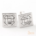 Sterling Silver Mini Churn Dash Earrings on Post